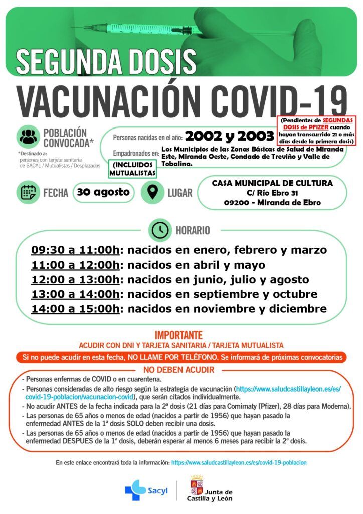 vacunacion MIRANDA 30 de AGOSTO 2021 Nacidos en 2002 y 2003 SEGUNDAS DOSIS page 0001